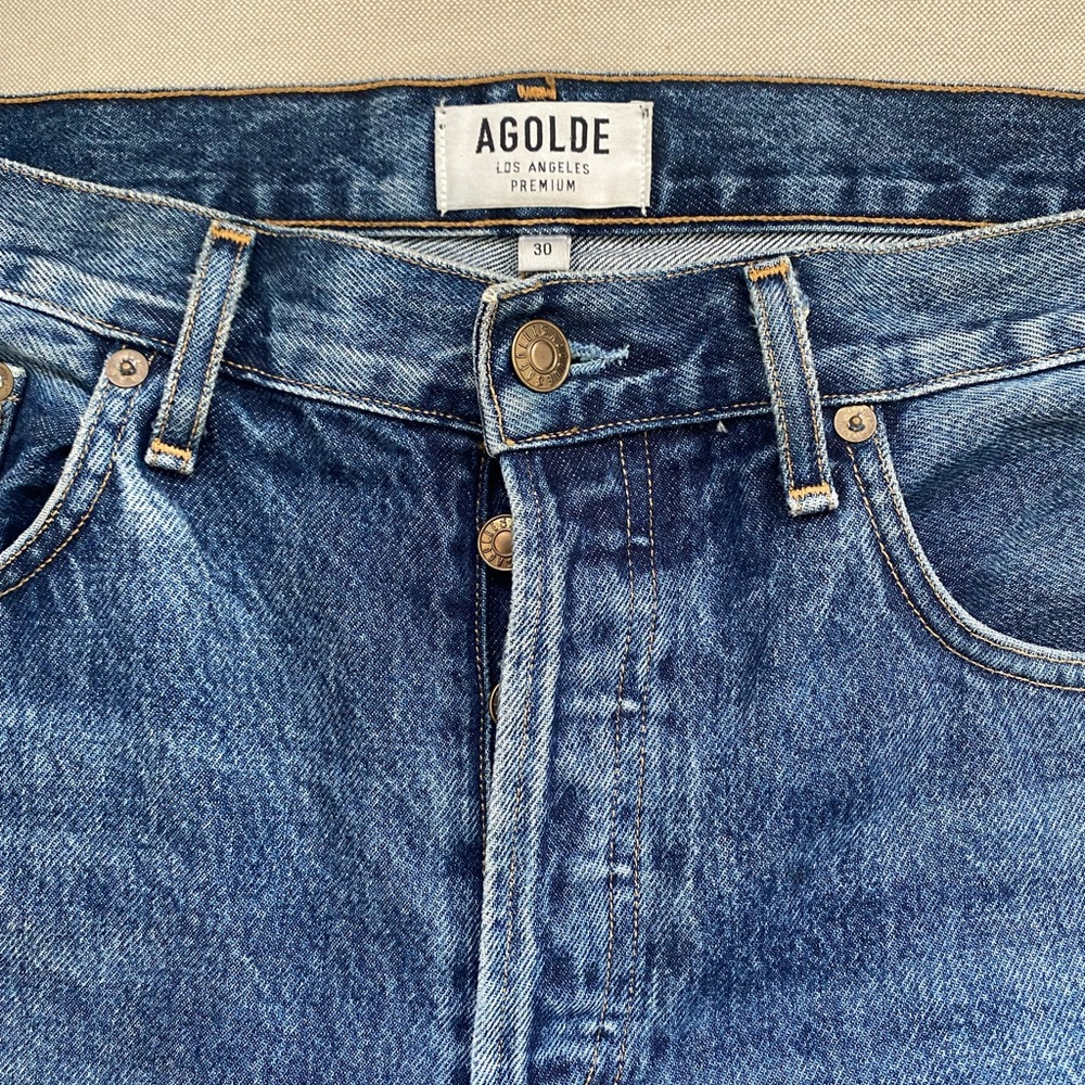 AGOLDE Dark Wash Straight Leg Jeans